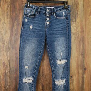 Vervet Wave Mid Rise Button Fly Skinny Jeans 24/0